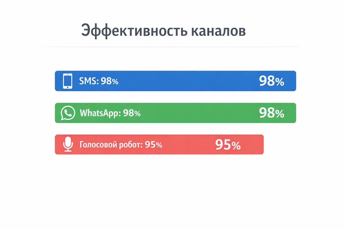 Сравнение каналов коммуникации — инфографика