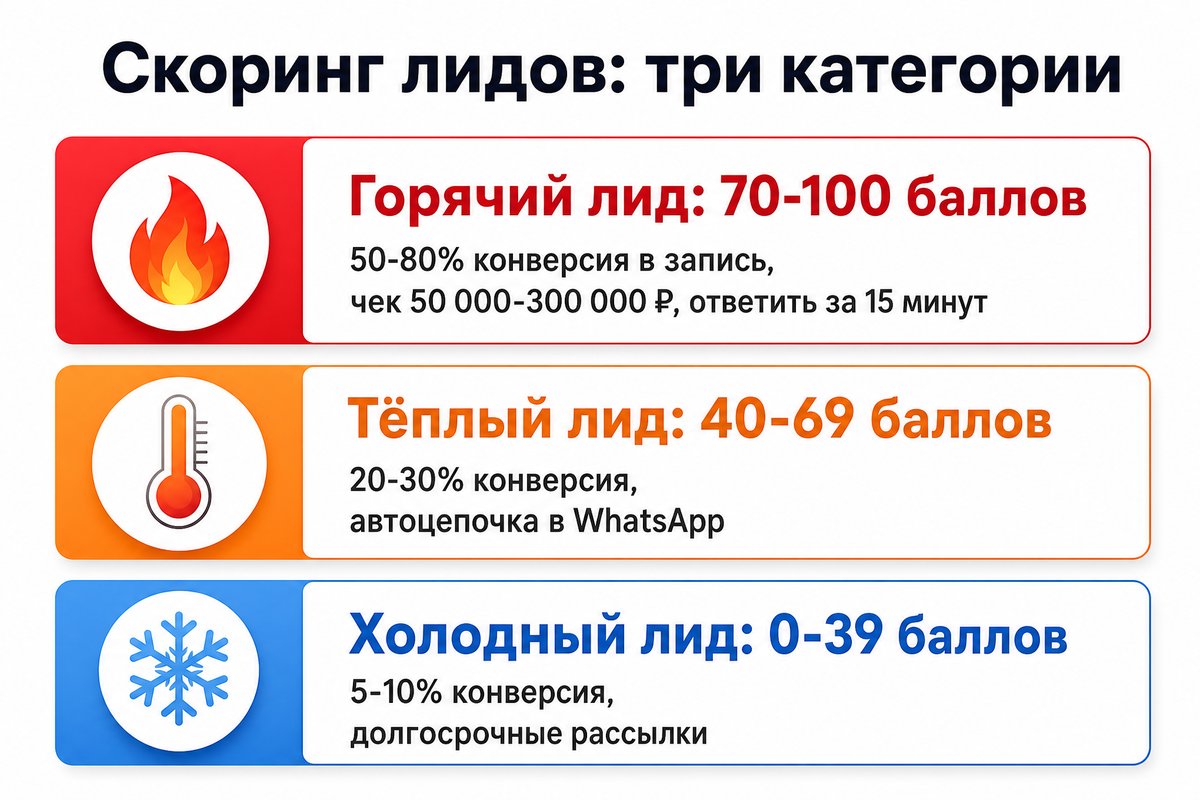 Скоринг лидов в стоматологии: горячий, тёплый, холодный