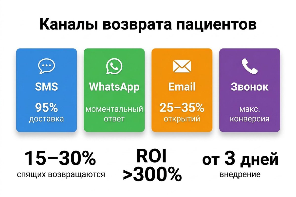 Каналы возврата спящих пациентов — сравнение эффективности