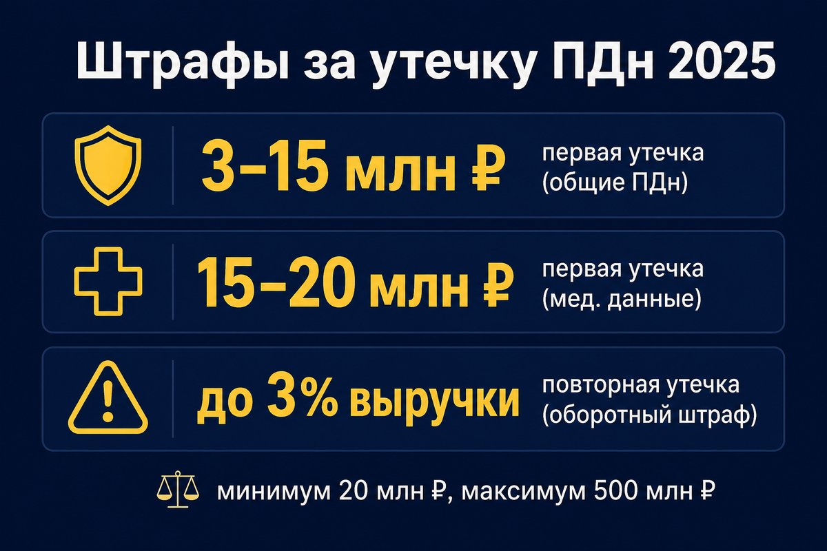 Штрафы за утечку персональных данных в клинике 2025