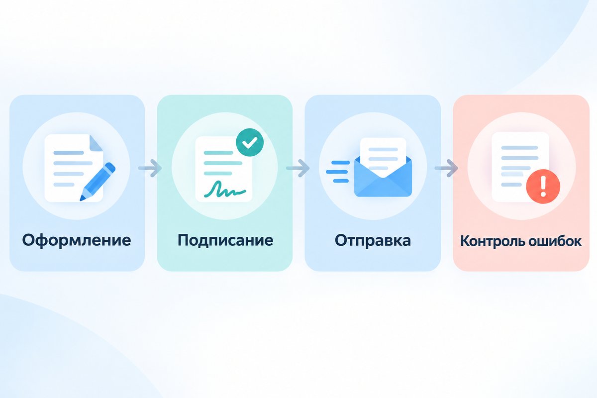 Оформление / Подписание / Отправка / Контроль ошибок