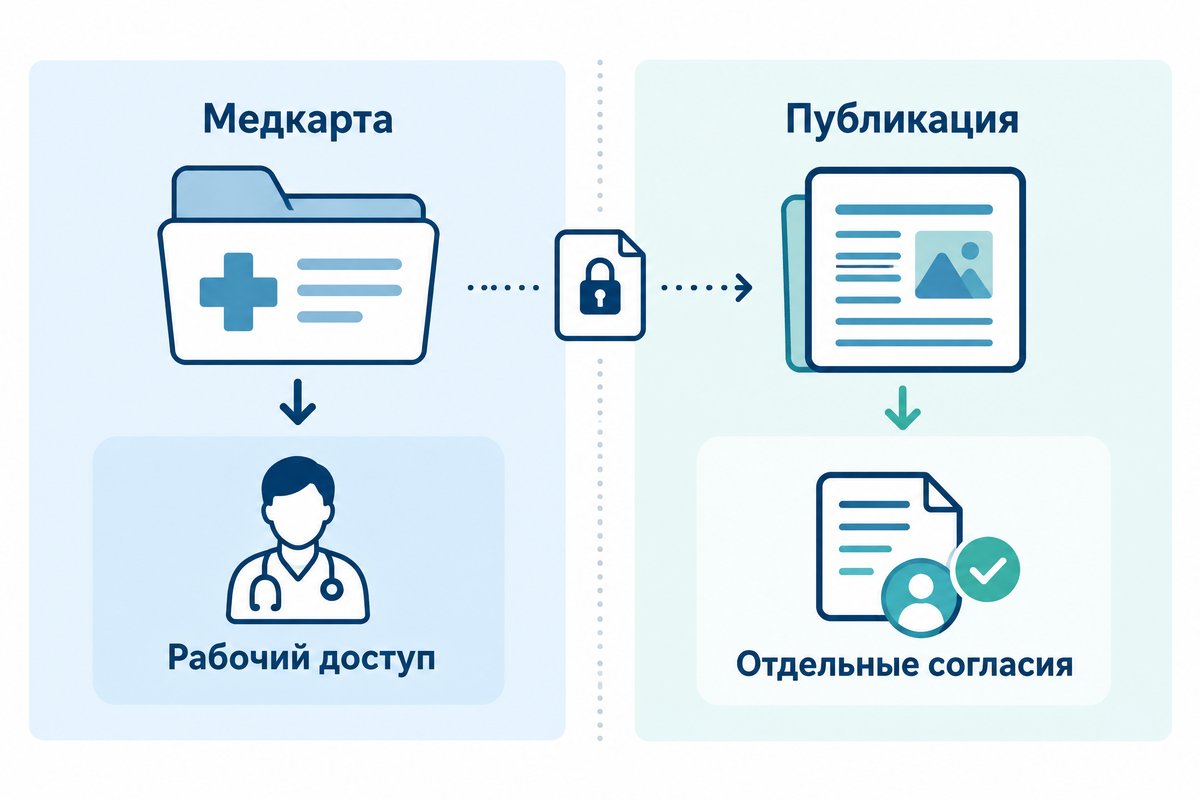 Клиническое хранение и публикация фотографий