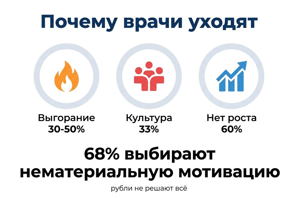 Почему врачи уходят — статистика нематериальной мотивации