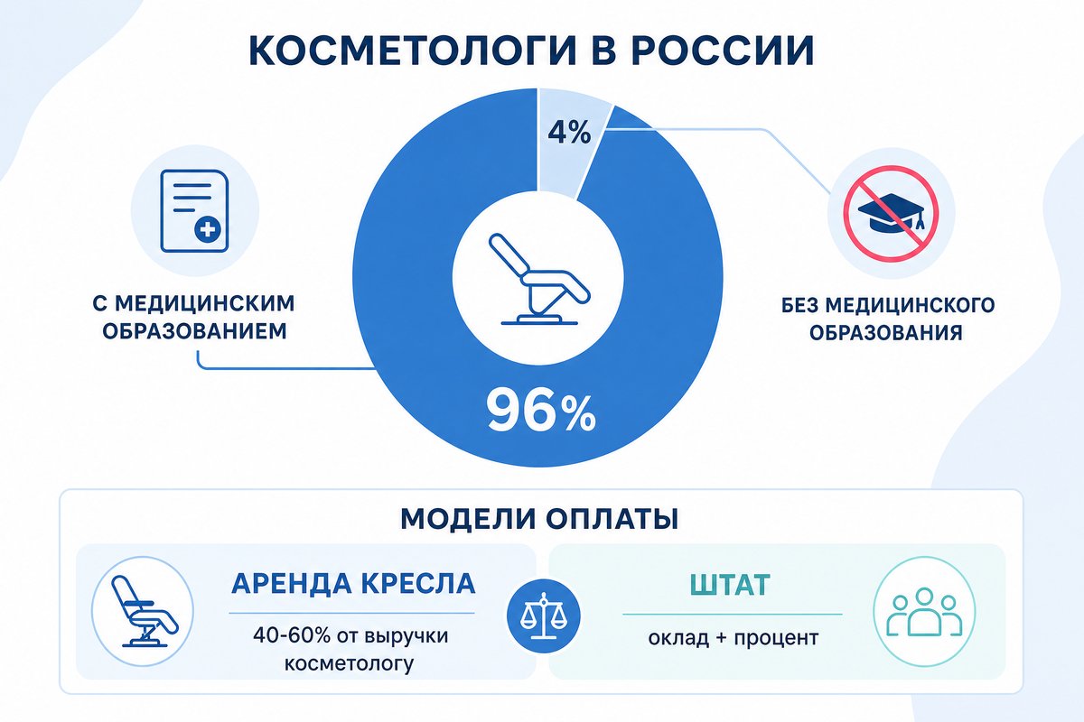 Кадры и модели оплаты косметолога в стоматологии