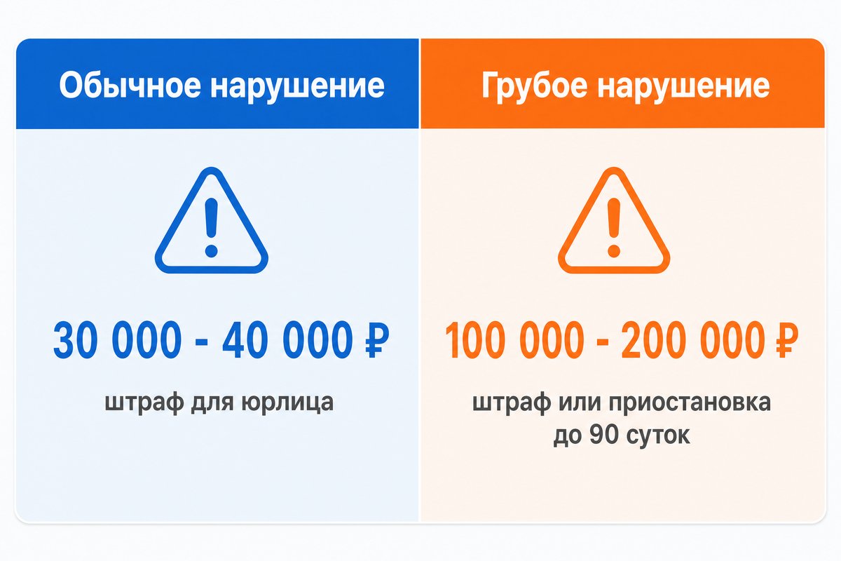 Штрафы за нарушение лицензионных требований