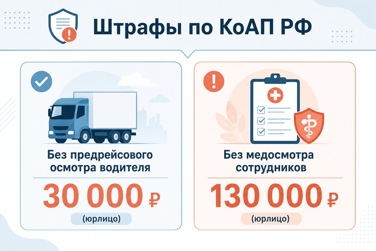 Штрафы за отсутствие медосмотров на предприятии