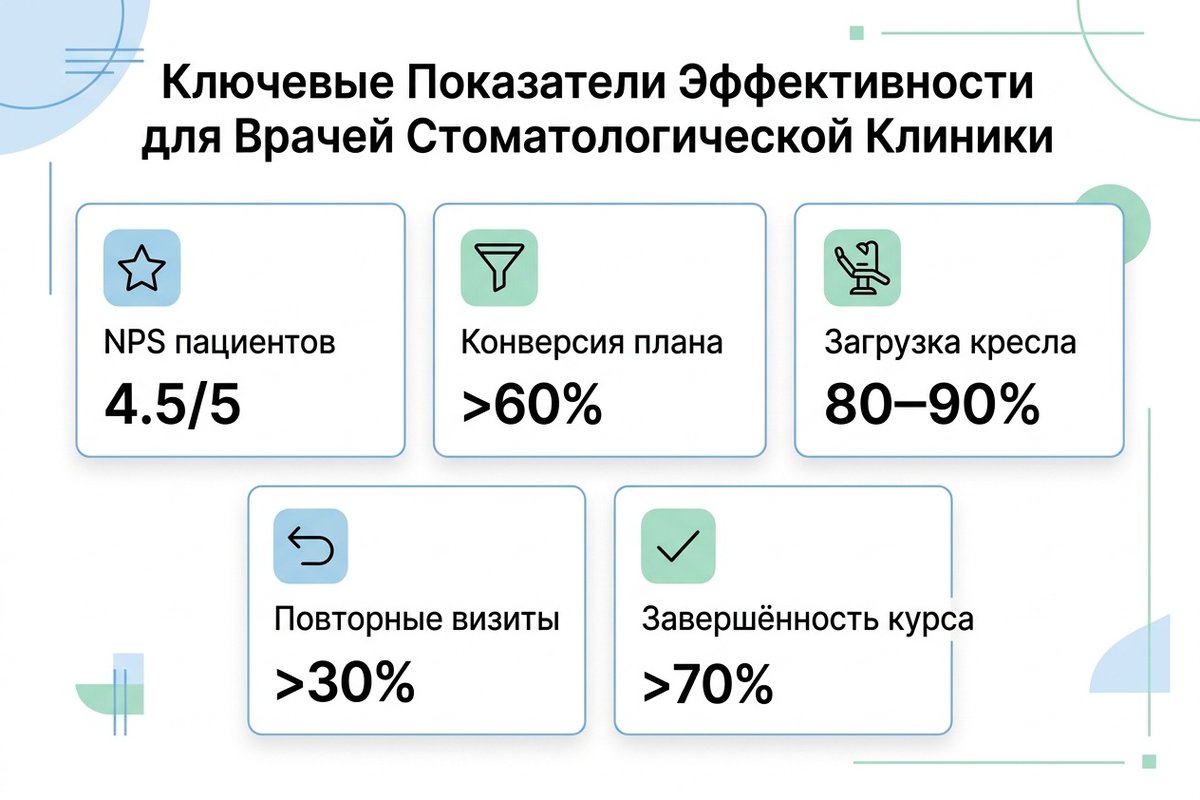 5 этичных KPI для врача-стоматолога — инфографика