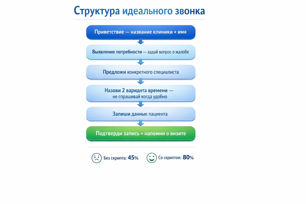 Структура идеального звонка администратора клиники