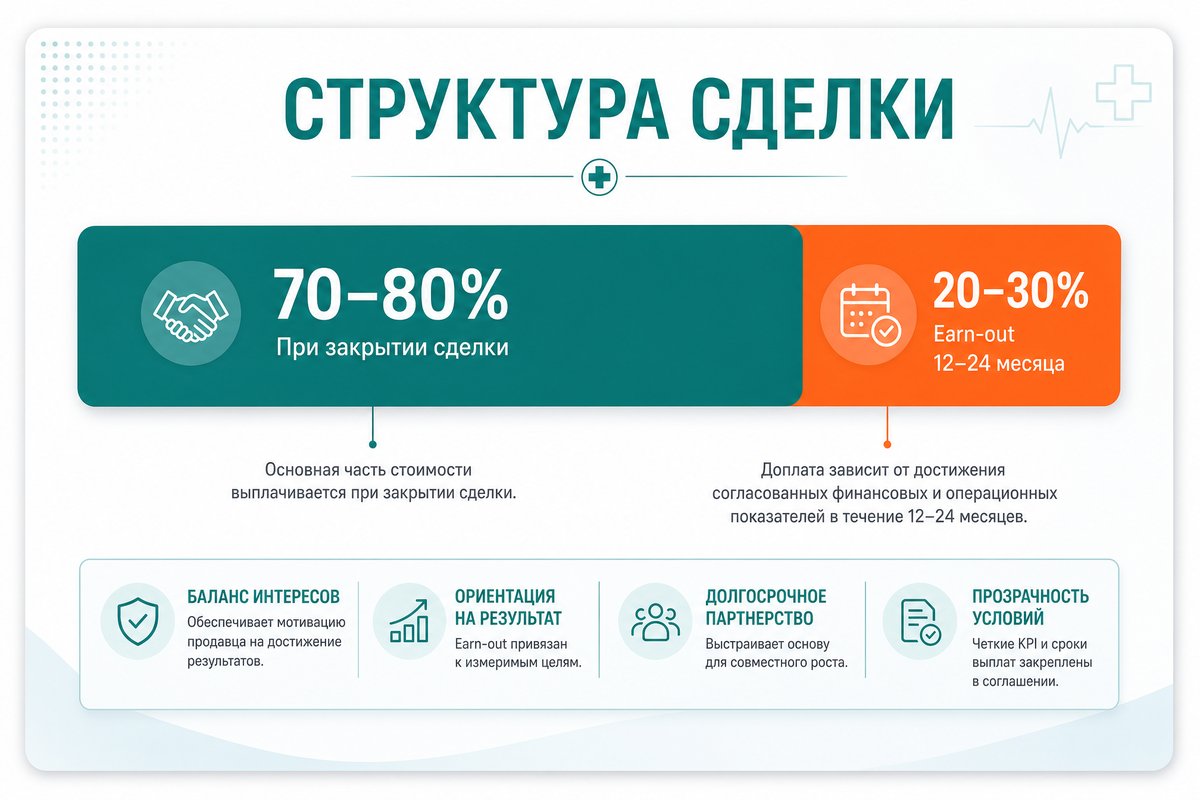 Структура сделки при продаже клиники: закрытие и earn-out