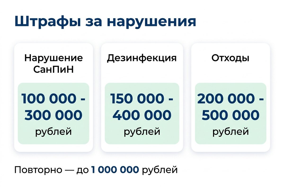 Штрафы Роспотребнадзора для стоматологий в 2026 году