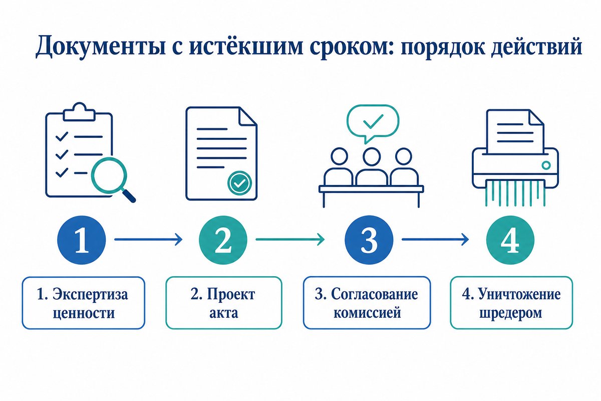 Порядок уничтожения медицинских карт с истёкшим сроком хранения — инфографика