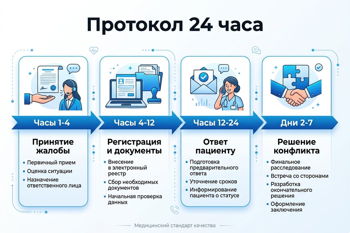 Протокол обработки жалобы за 24 часа — инфографика