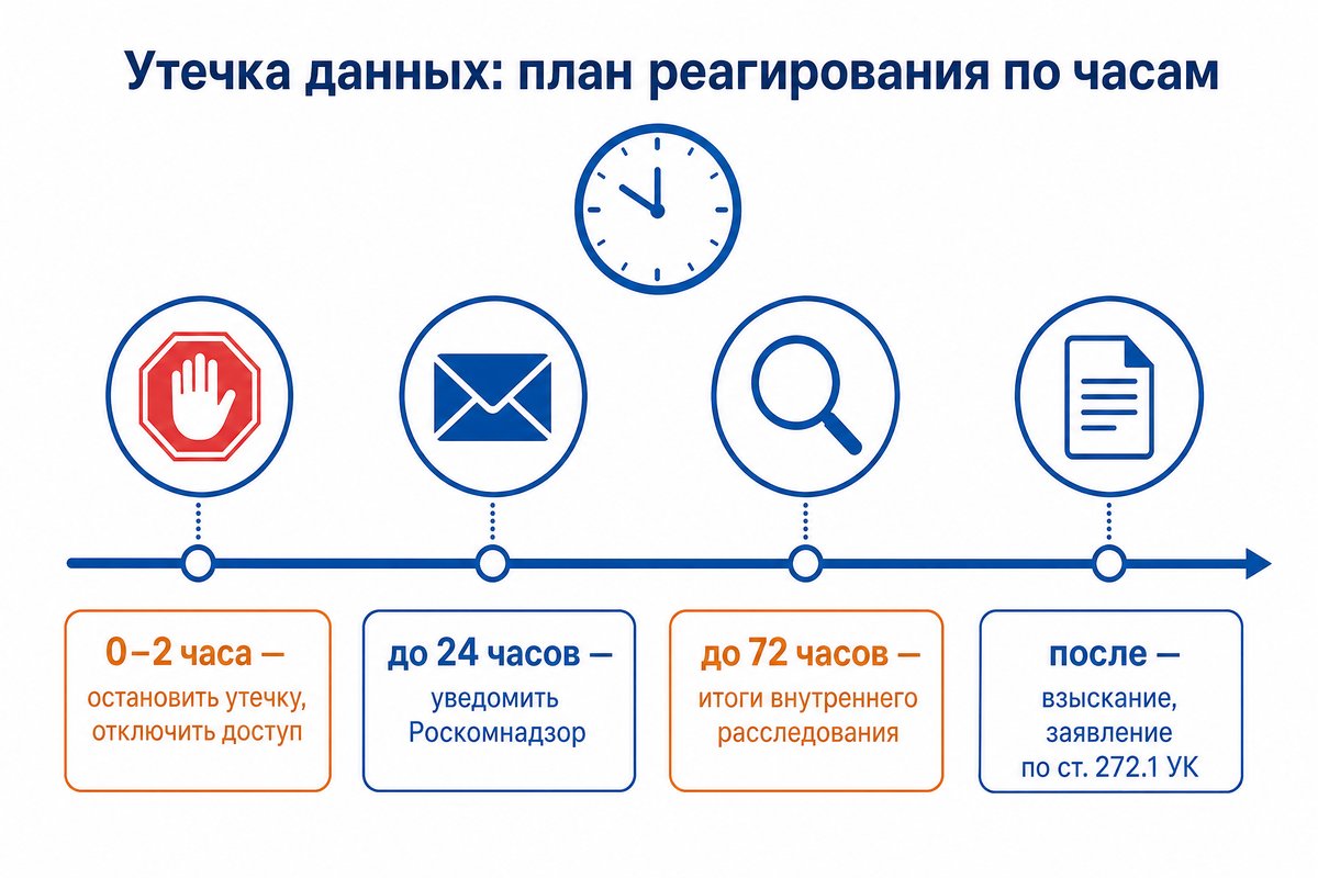 План реагирования на утечку данных по часам