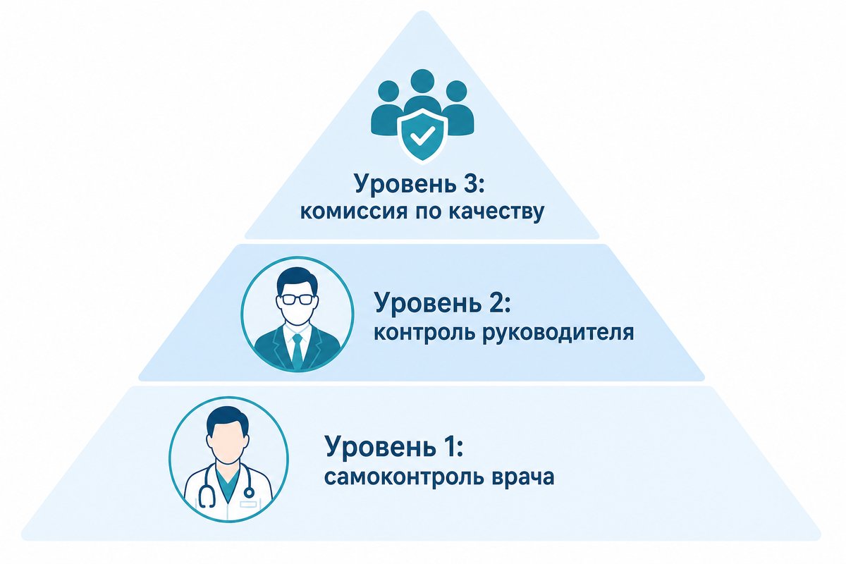 Три уровня внутреннего контроля качества медицинской помощи в клинике