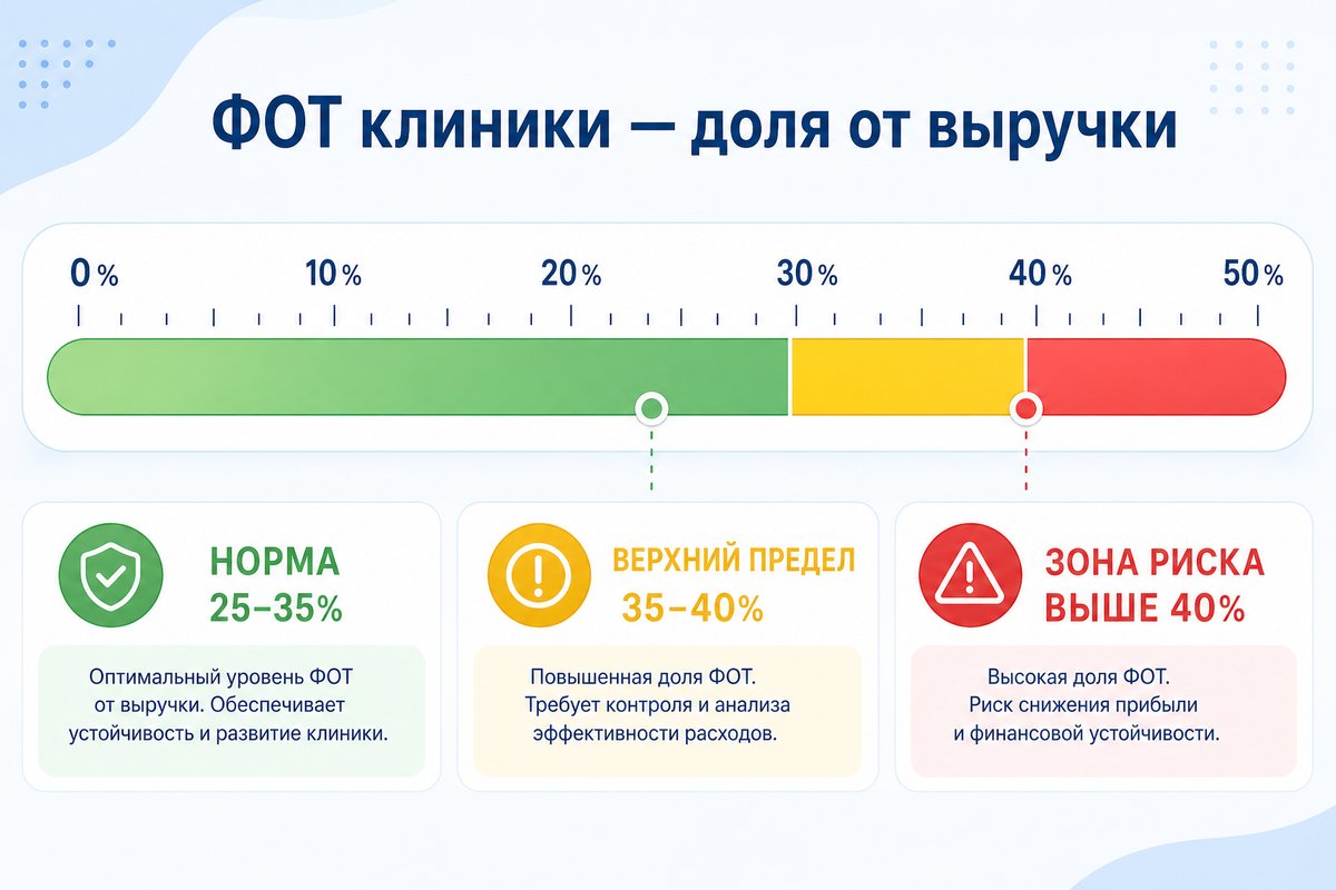 Норма и потолок ФОТ клиники