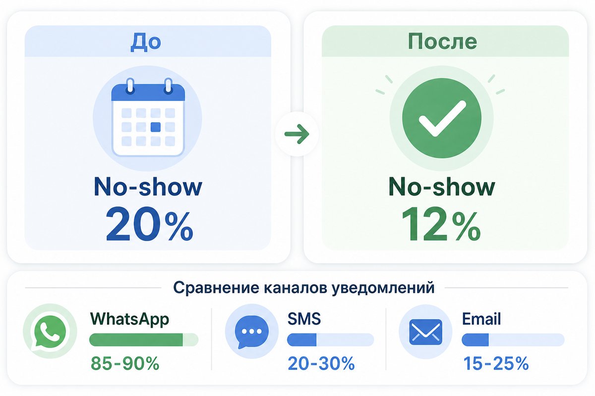 Снижение no-show и открываемость каналов связи