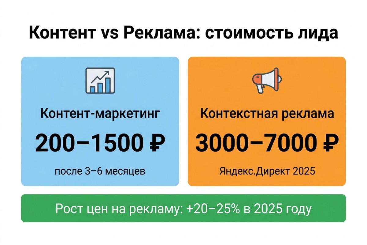 Стоимость привлечения пациента: контент-маркетинг vs контекстная реклама