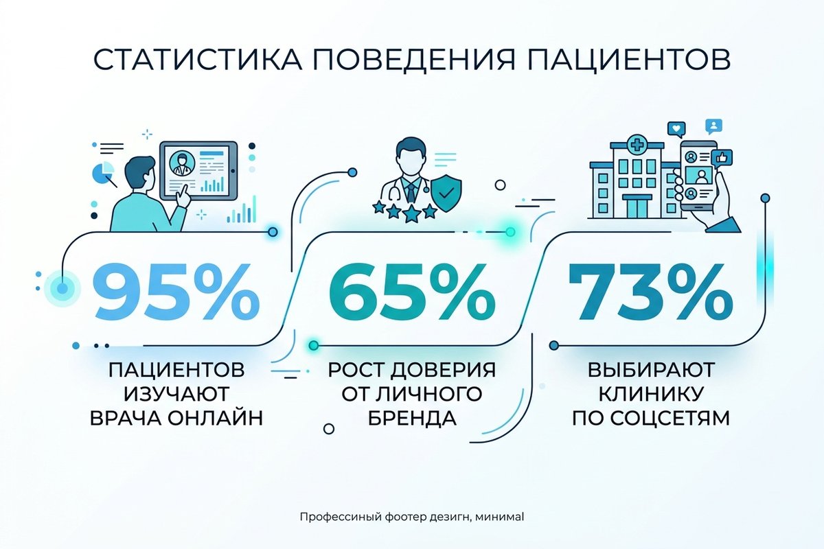 Статистика: пациенты и личный бренд врача — инфографика