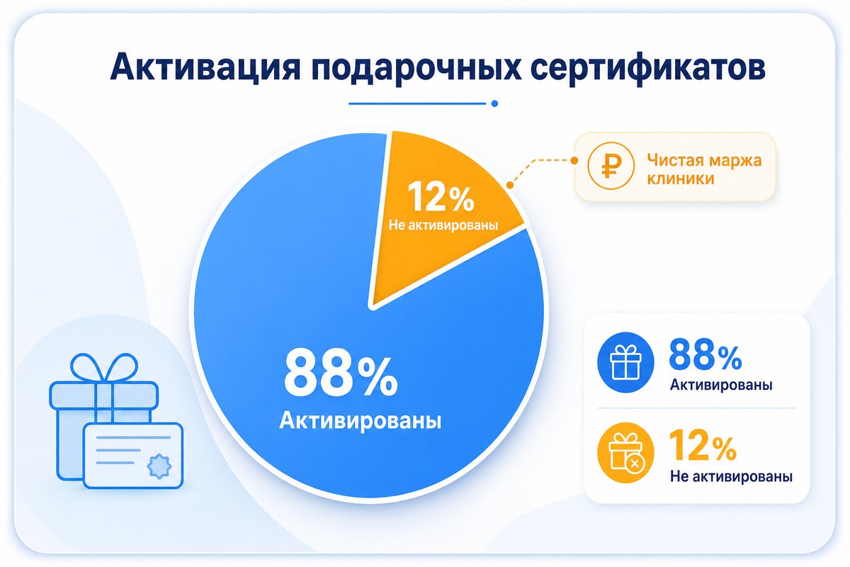 Активация подарочных сертификатов в стоматологии