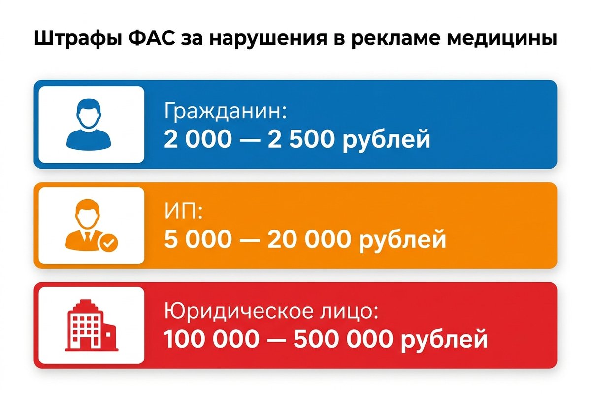 Штрафы ФАС за нарушения в рекламе медицинских клиник