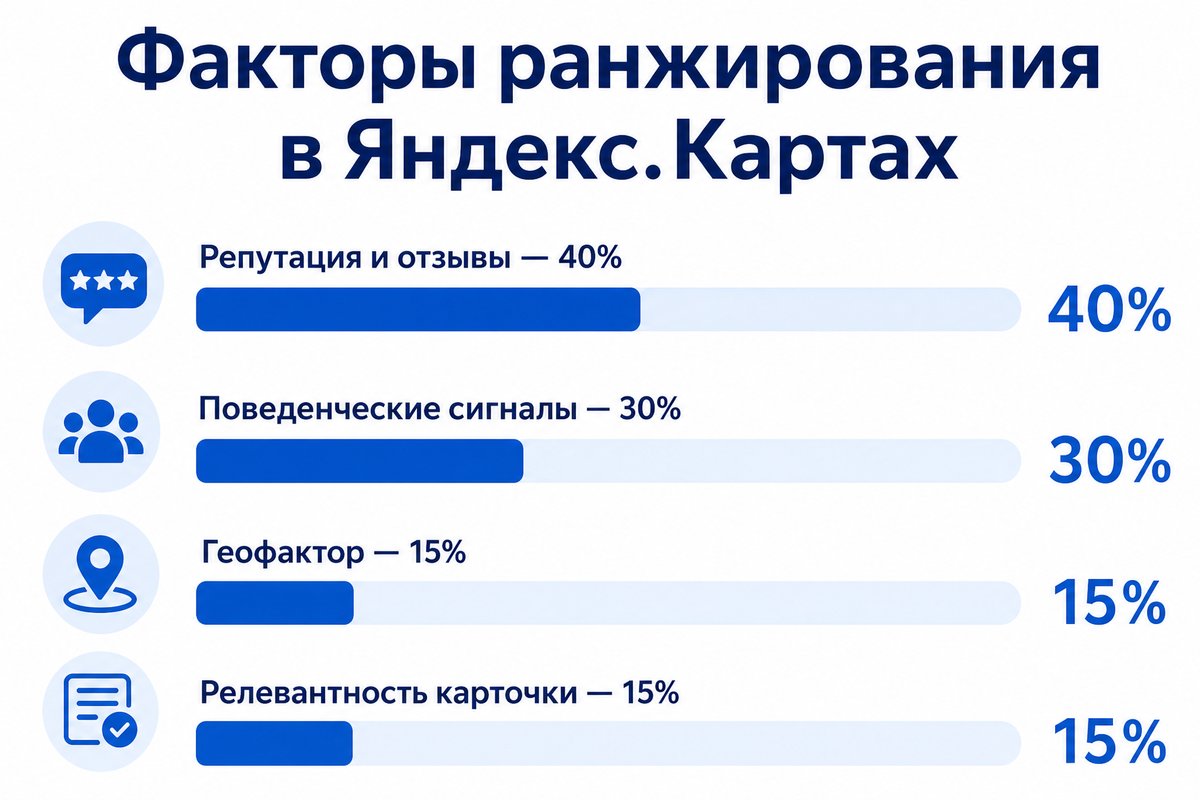 Факторы ранжирования клиники в Яндекс.Картах